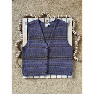 Chic Women's Blue Patterned Vest